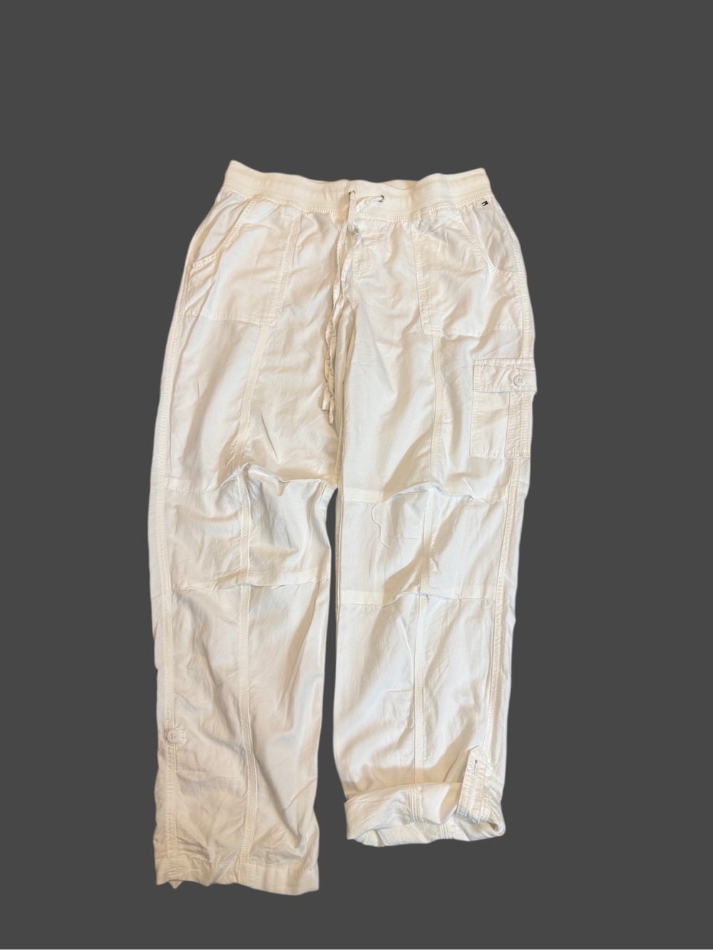 Tommy Hilfiger Women's White Cropped Cargo Pants